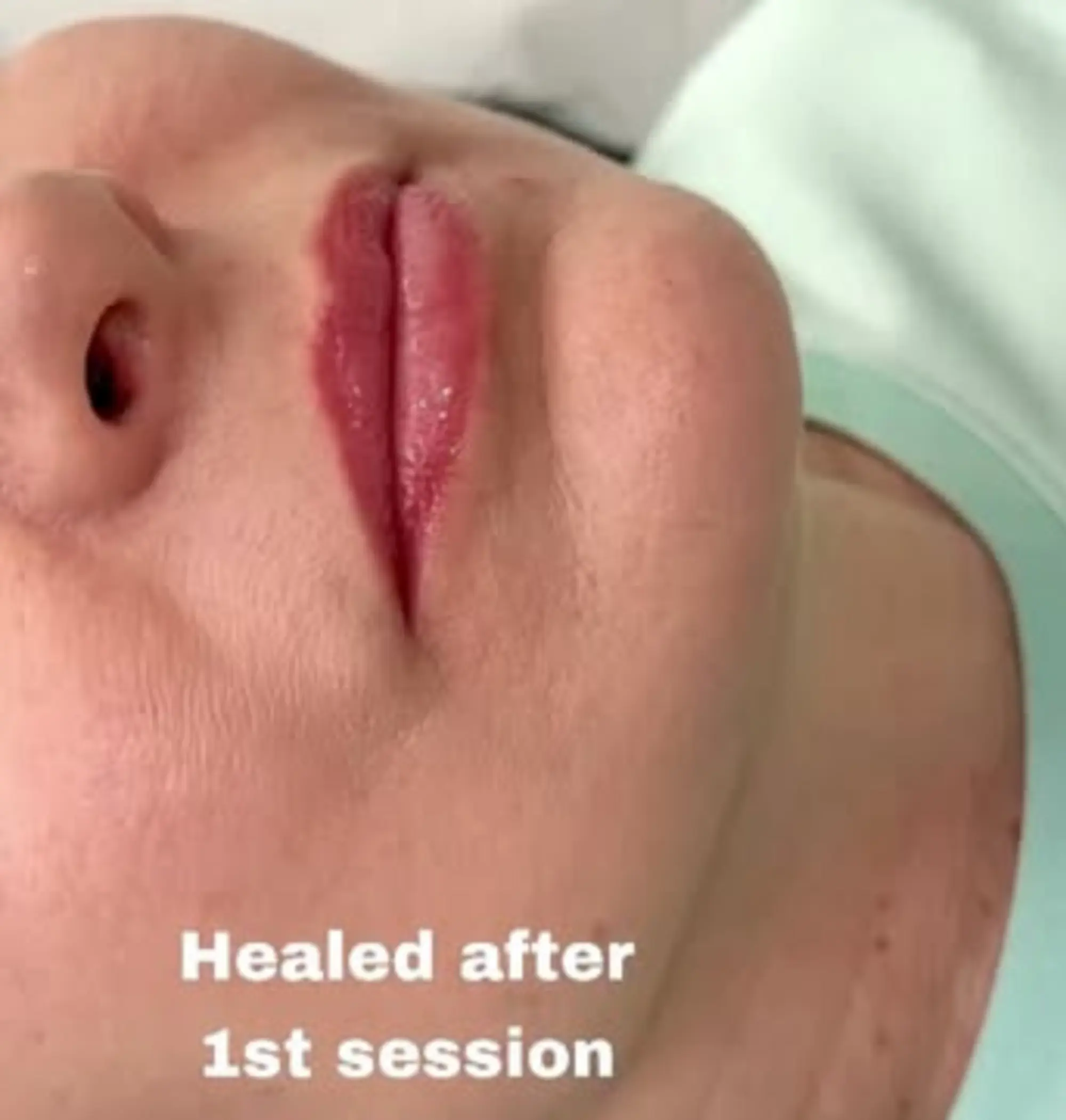natural looking lip tattoo