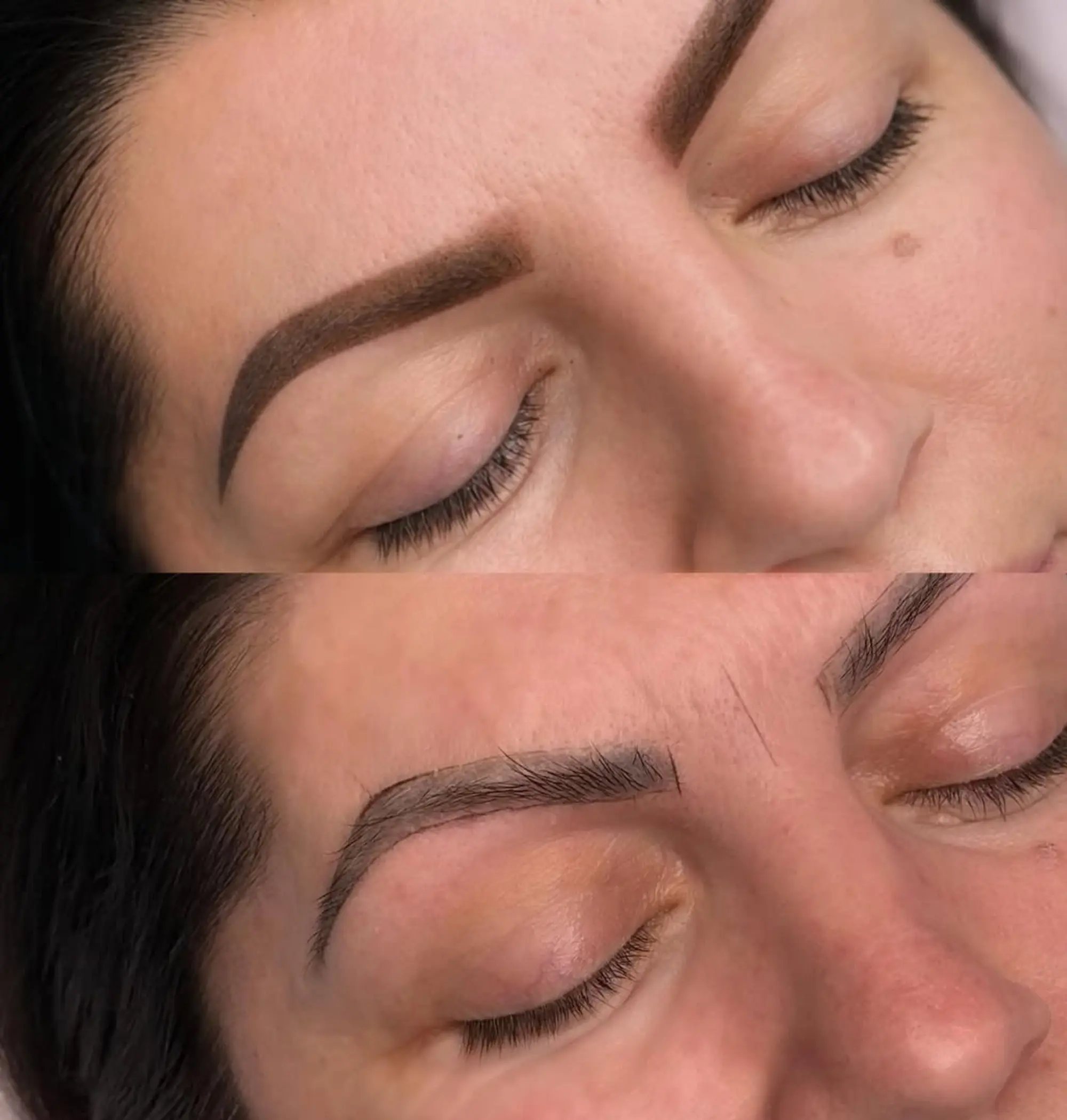 Valerie's Adventure Time | Can You Get Ombre Brows Over Old, Faded Microblading? ombre brows gradient finish close-up
